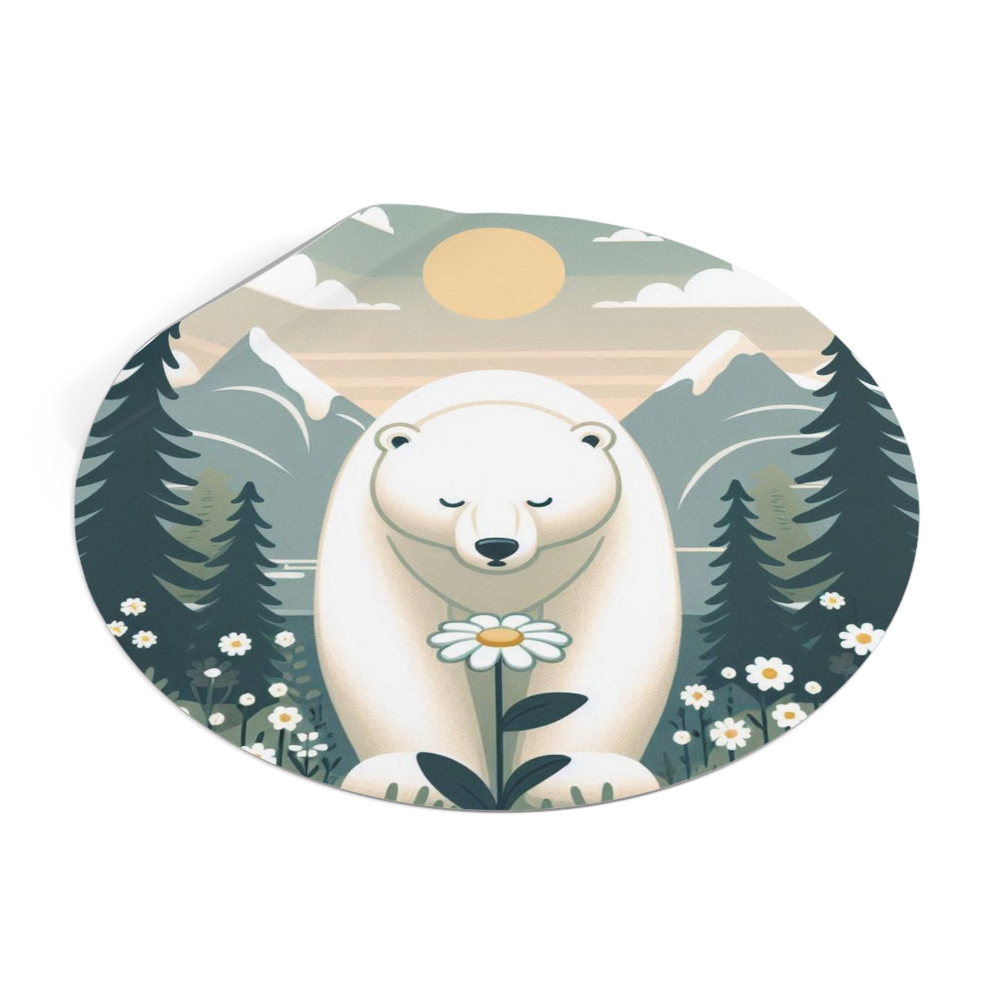 Vinyl Stickers - Nature-Inspired Polar Bear Floral Adventure Decor.