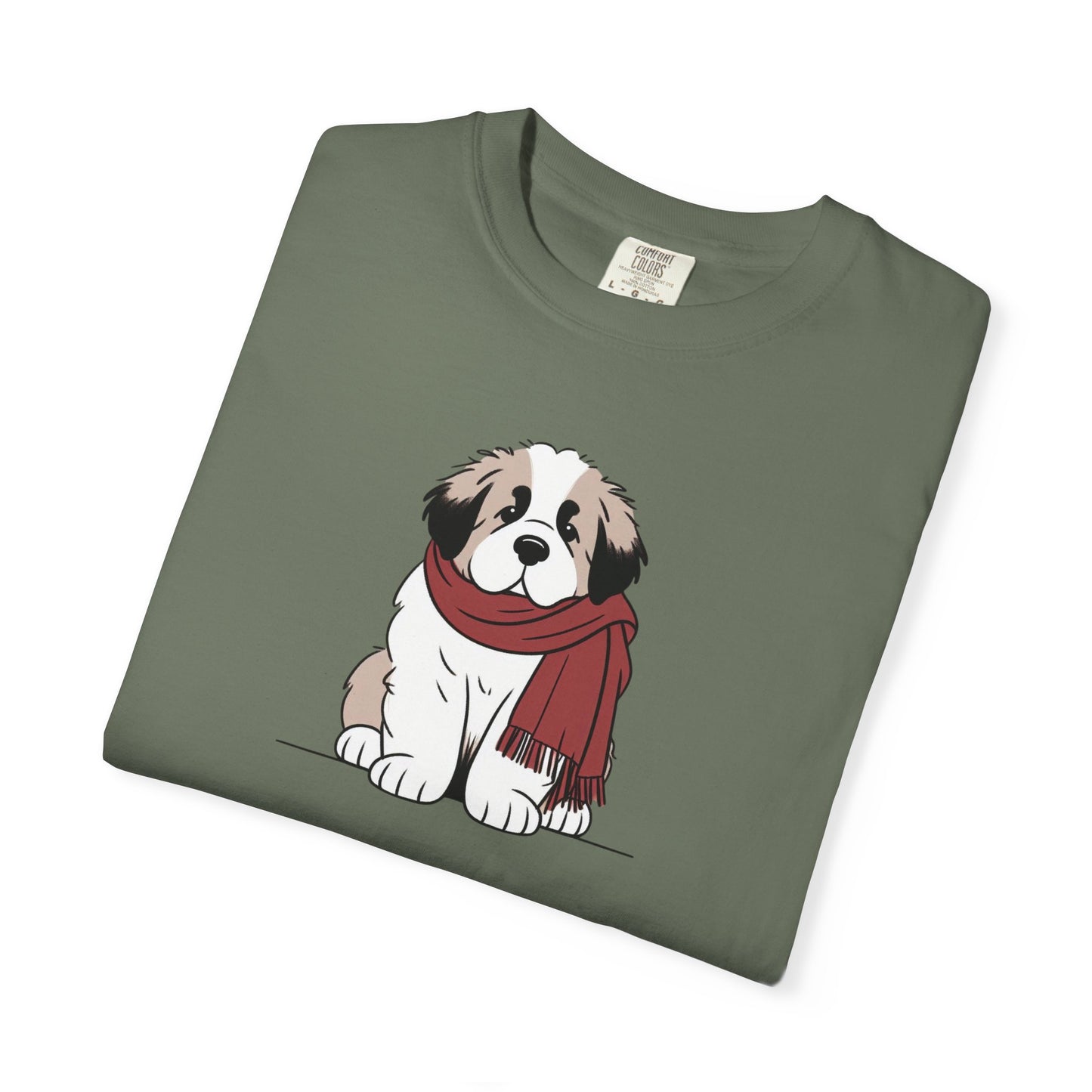 Winter Saint Bernard Comfort Colors Tee