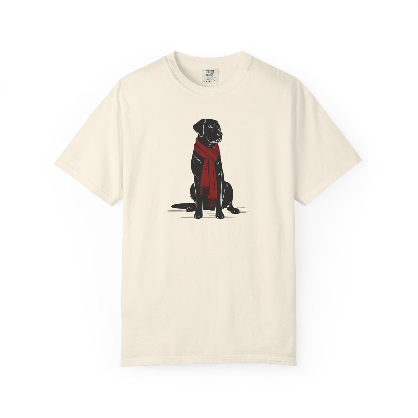Black Lab Red Scarf Comfort Colors Tee