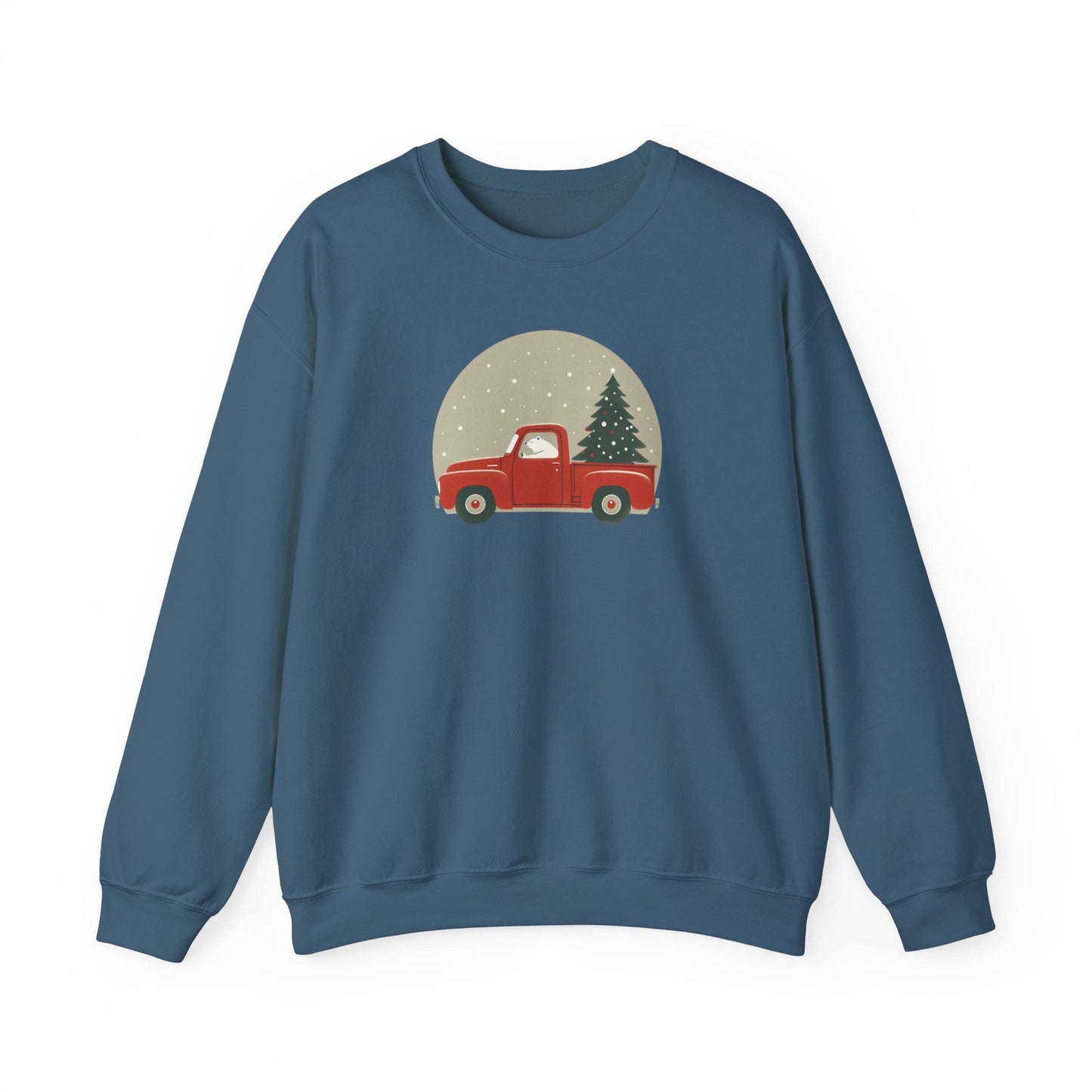 Snow Globe Delivery, Polar Bear Christmas Truck Design Crewneck