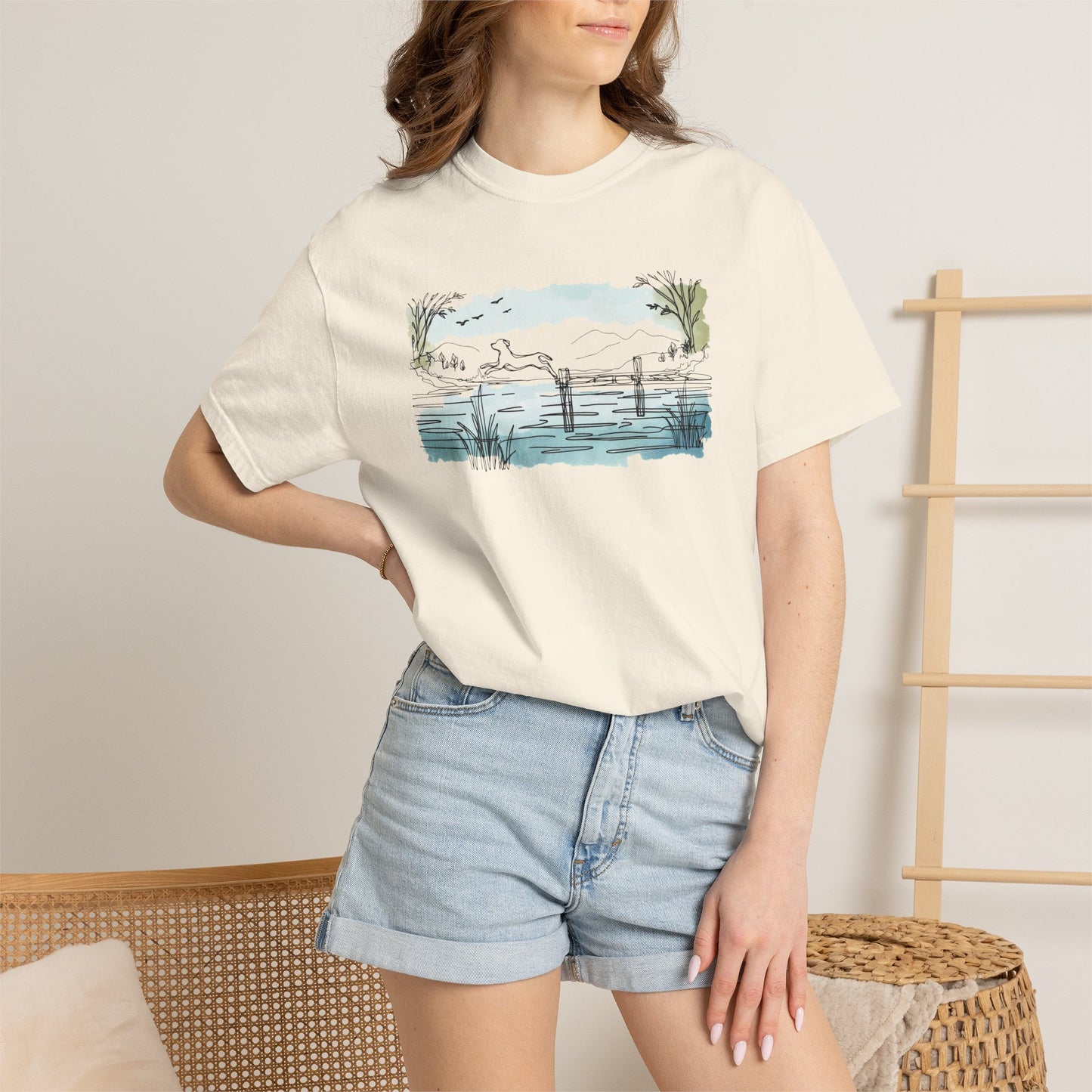 Lake Leap Dog Tee