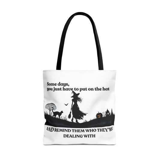 Witch Tote Bag, Some Days You Just Have to Put on the Hat, Witchy Tote