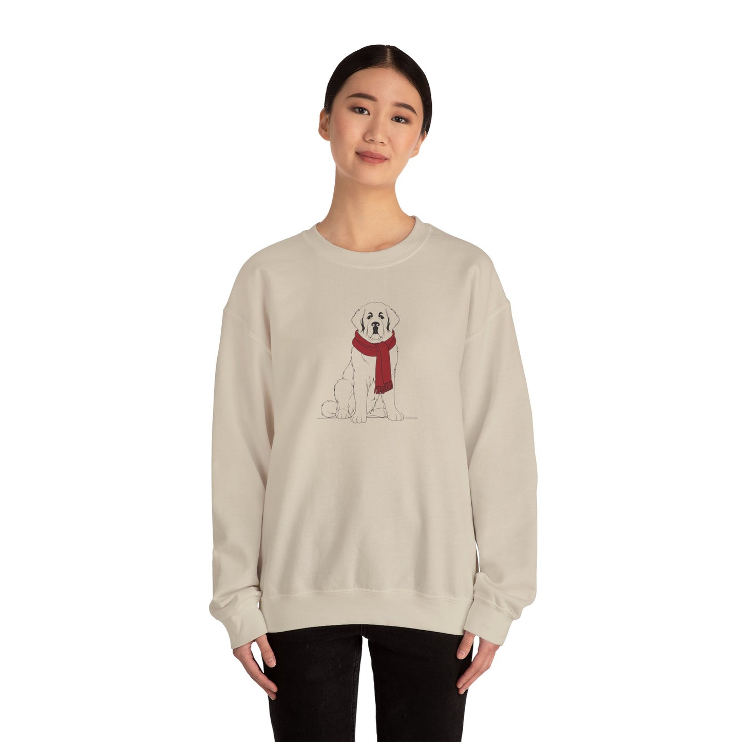 Saint Bernard Scarf Premium Sweatshirt | Cozy Den Edition