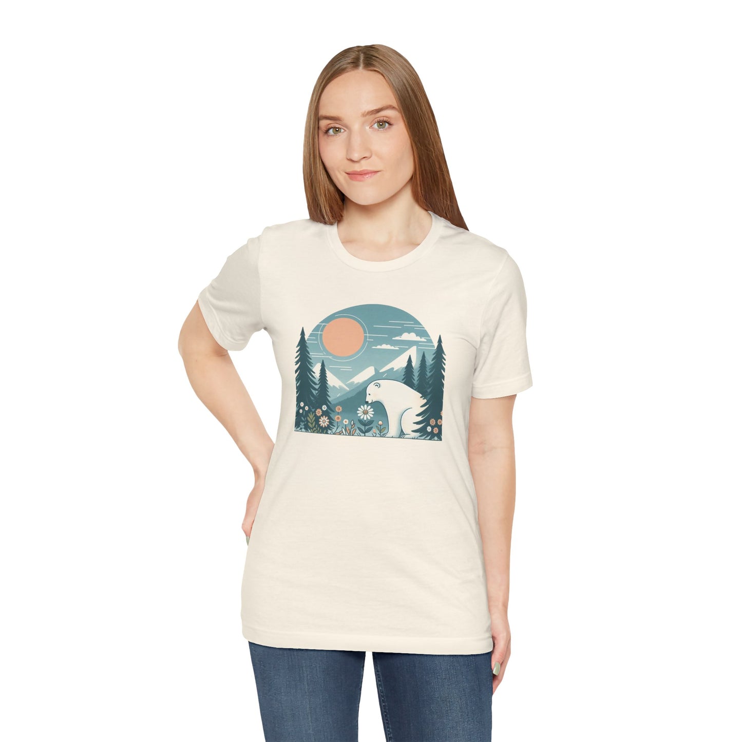 Polar Bear Mountain Nature Tee| Polar Bear Wildflower Graphic