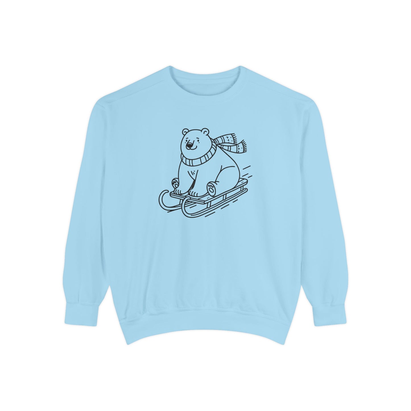 Polar Bear Sledding Comfort Colors Sweatshirt