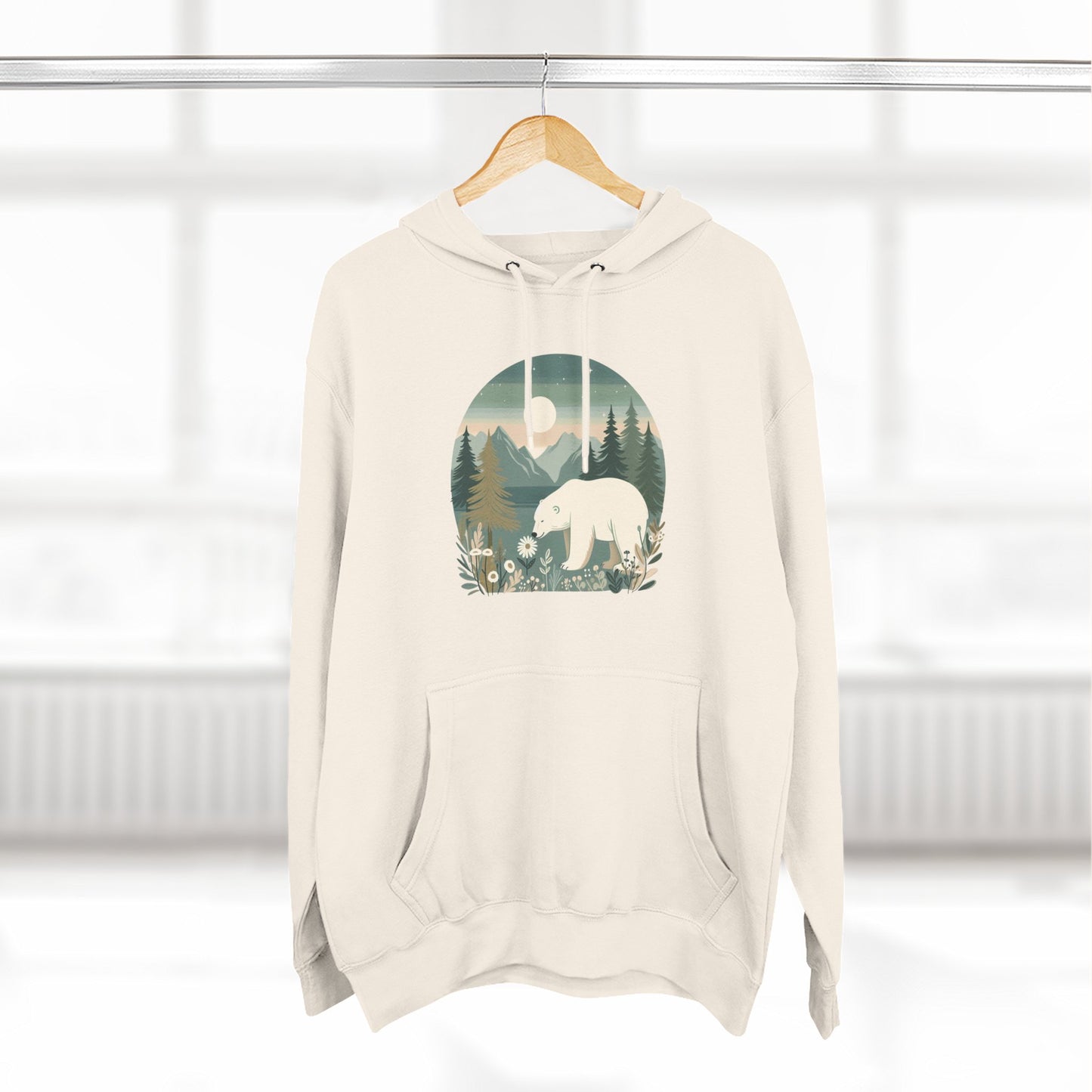 Moonlit Meadow Polar Bear Hoodie