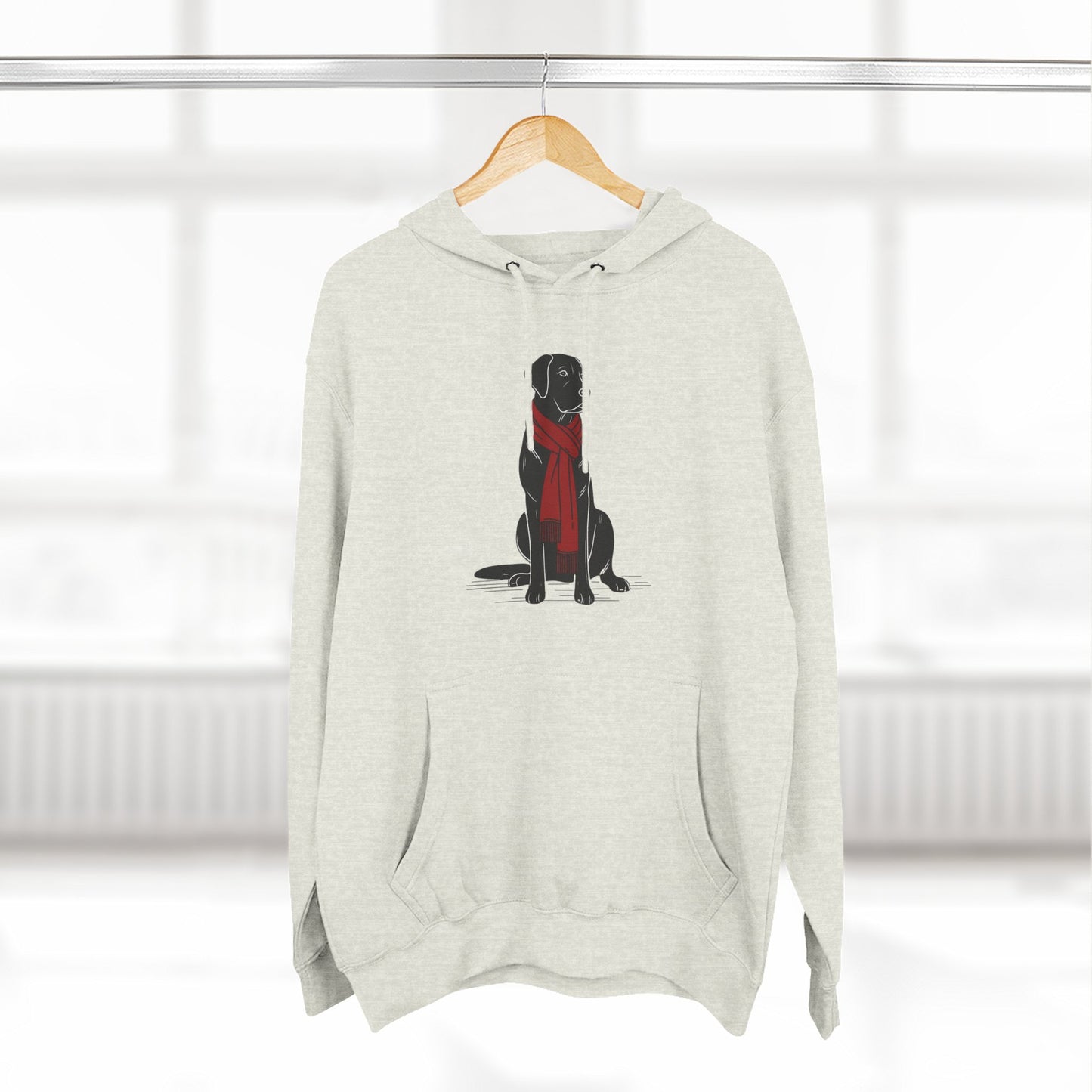 Black Lab Red Scarf Hoodie