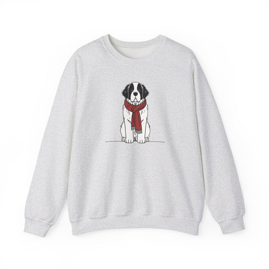 Adult Saint Bernard Scarf Premium Sweatshirt | Cozy Den Edition