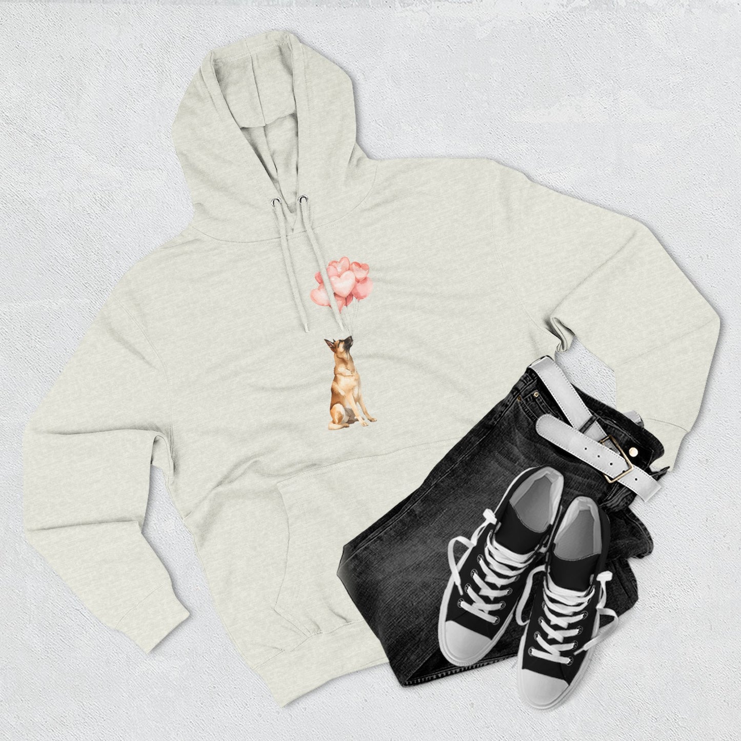 Belgian Malinois Heart Balloons Hoodie