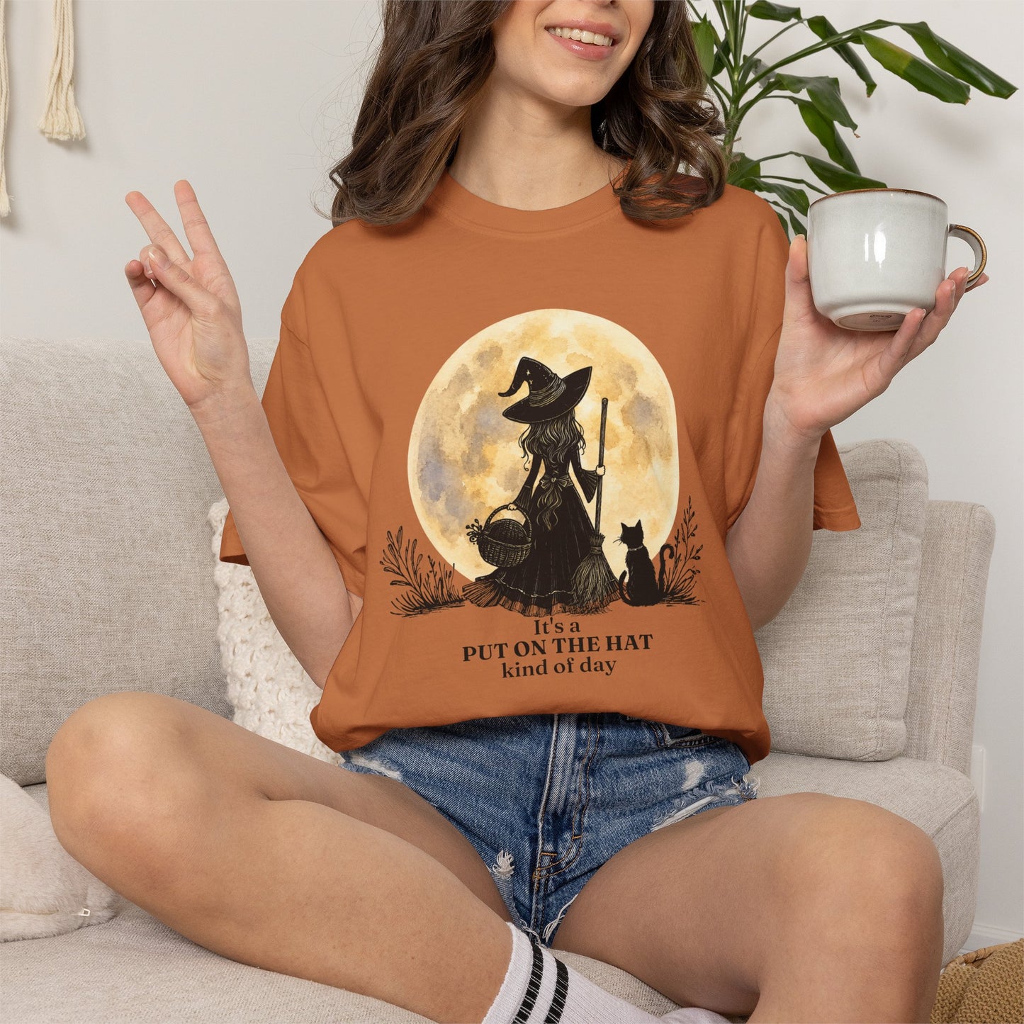 It's a Put on the Hat Kind of Day | Comfort Colors® Witch Graphic T-Shirt
