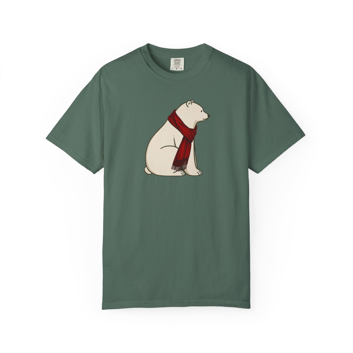 Polar Bear Scarf Comfort Colors® T-Shirt | Cozy Winter Graphic Tee
