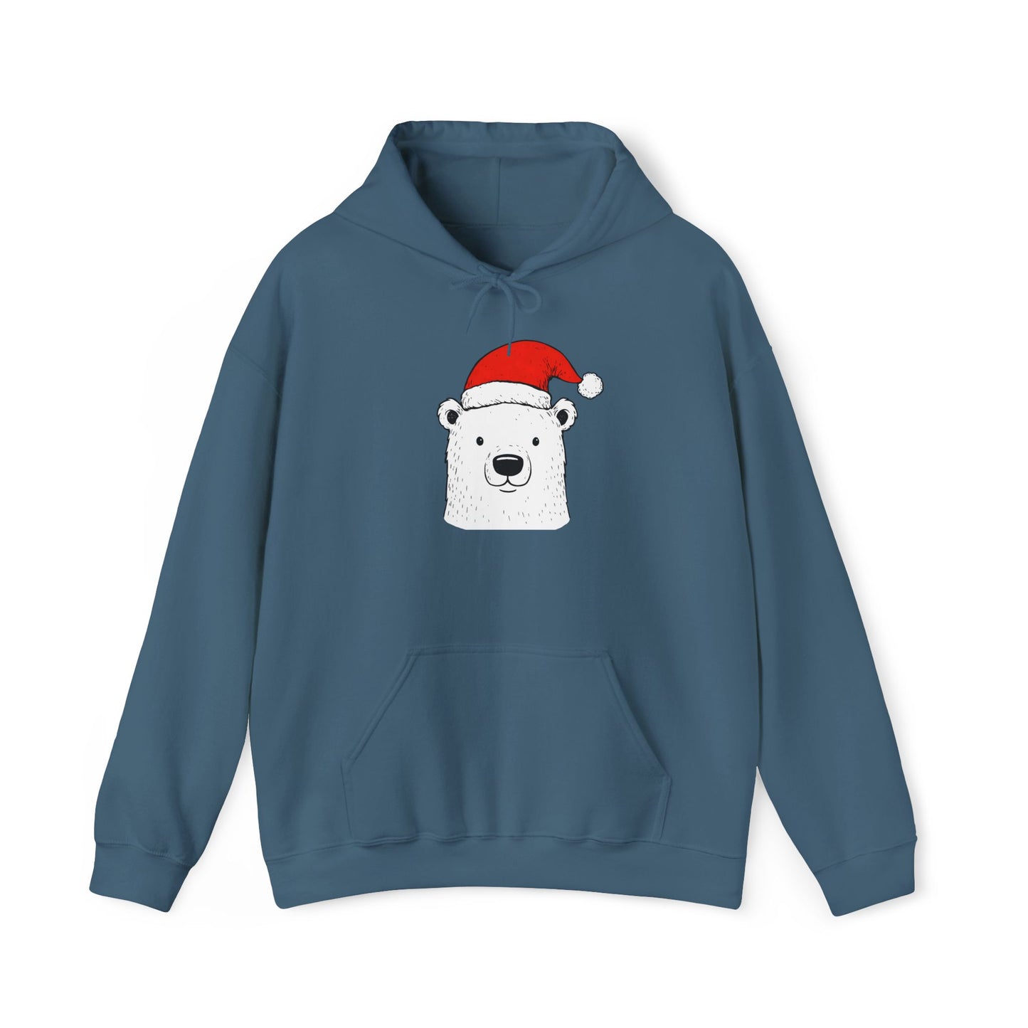 Cute Polar Bear Santa Hat Hoodie