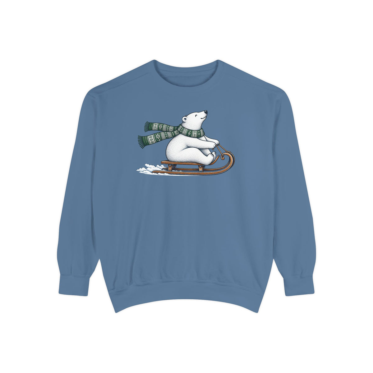 Sledding Polar Bear Sweatshirt | Cozy Winter Bear