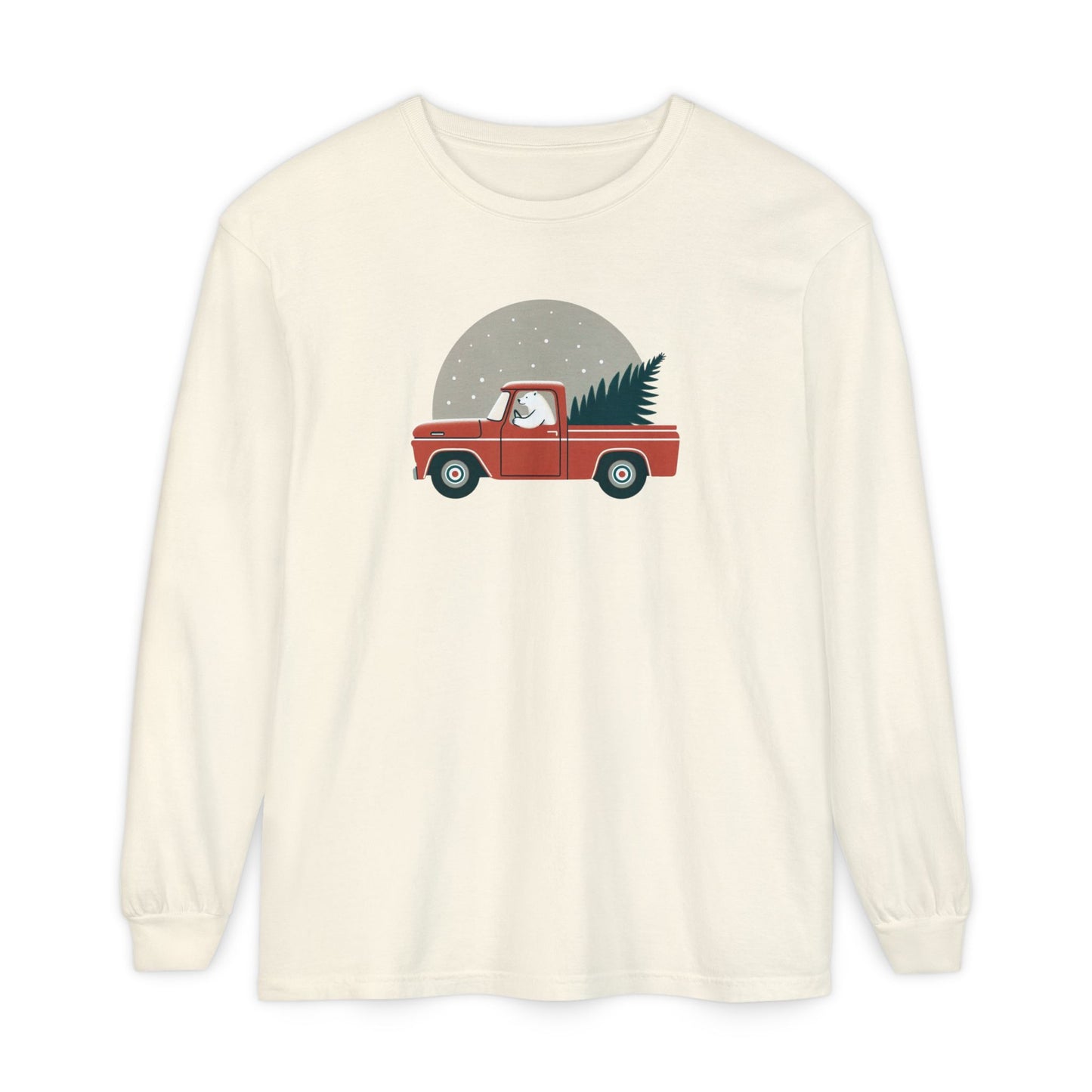 Vintage Polar Bear Christmas Truck Long Sleeve Tee