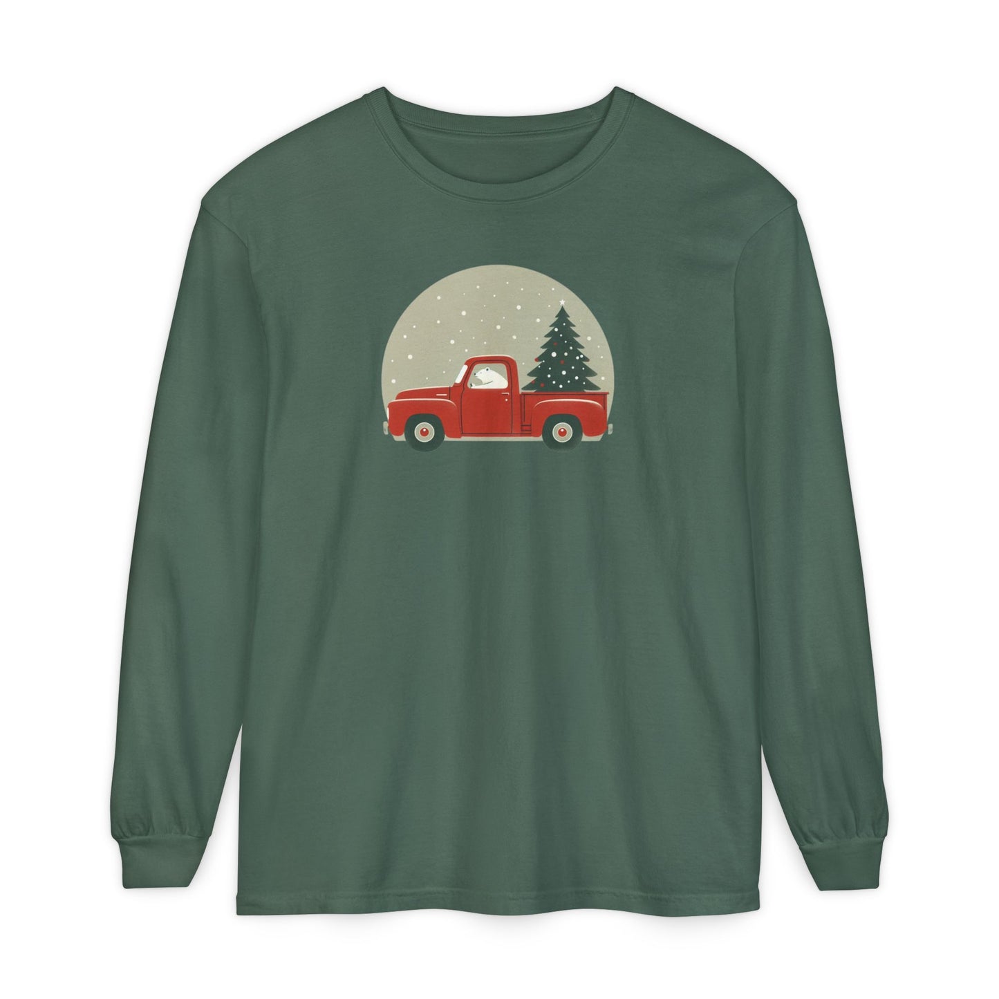 Snow Globe Delivery, Polar Bear Christmas Truck Design Long Sleeve