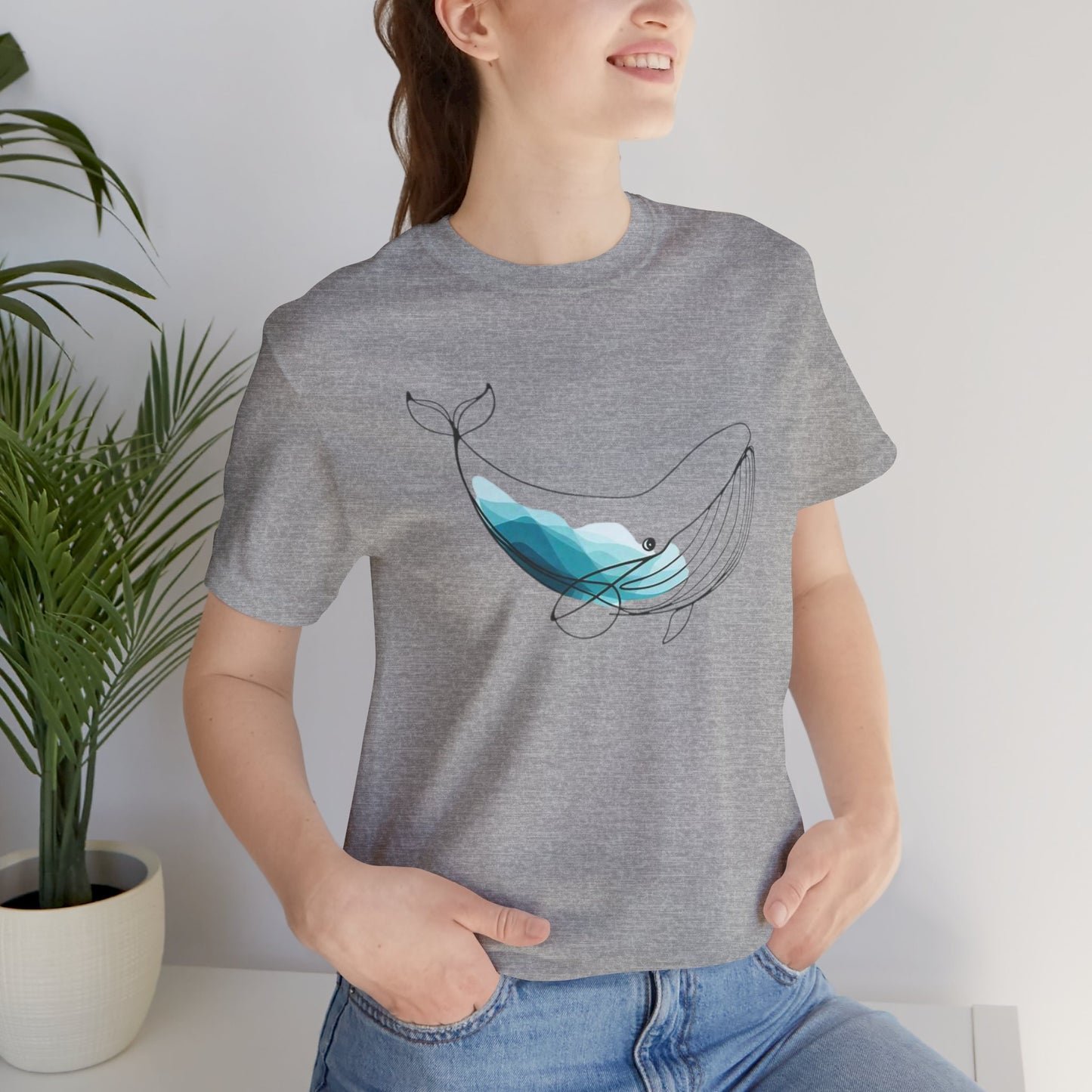 Whale Line Art Tee | Ocean Graphic T-Shirt
