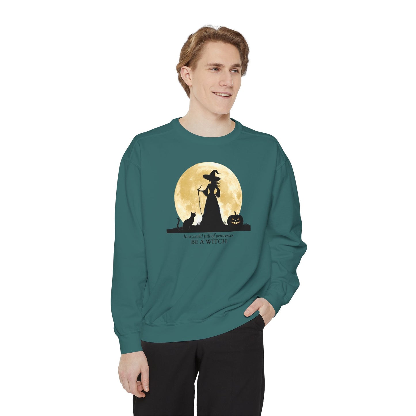 Be a Witch Yellow Moon Comfort Colors Sweatshirt