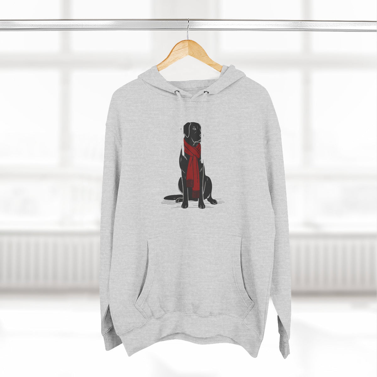 Black Lab Hoodie | Labrador Retriever Dog Sweatshirt with Red Scarf