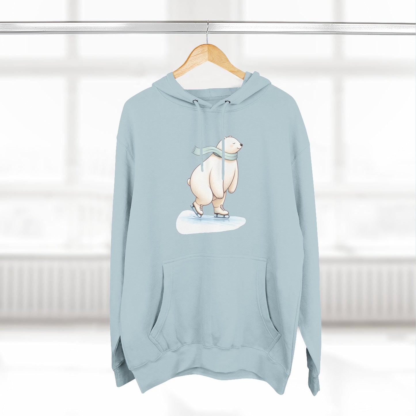Ice Skating Polar Bear Hoodie