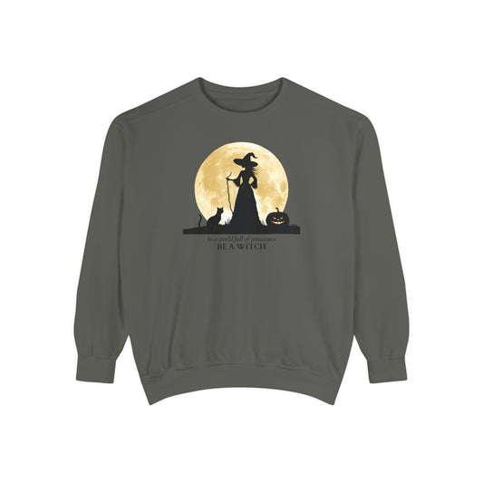 Be a Witch Yellow Moon Comfort Colors Sweatshirt