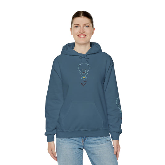 Minimalist Polar Bear & Daisy Hoodie - Stompy Paws