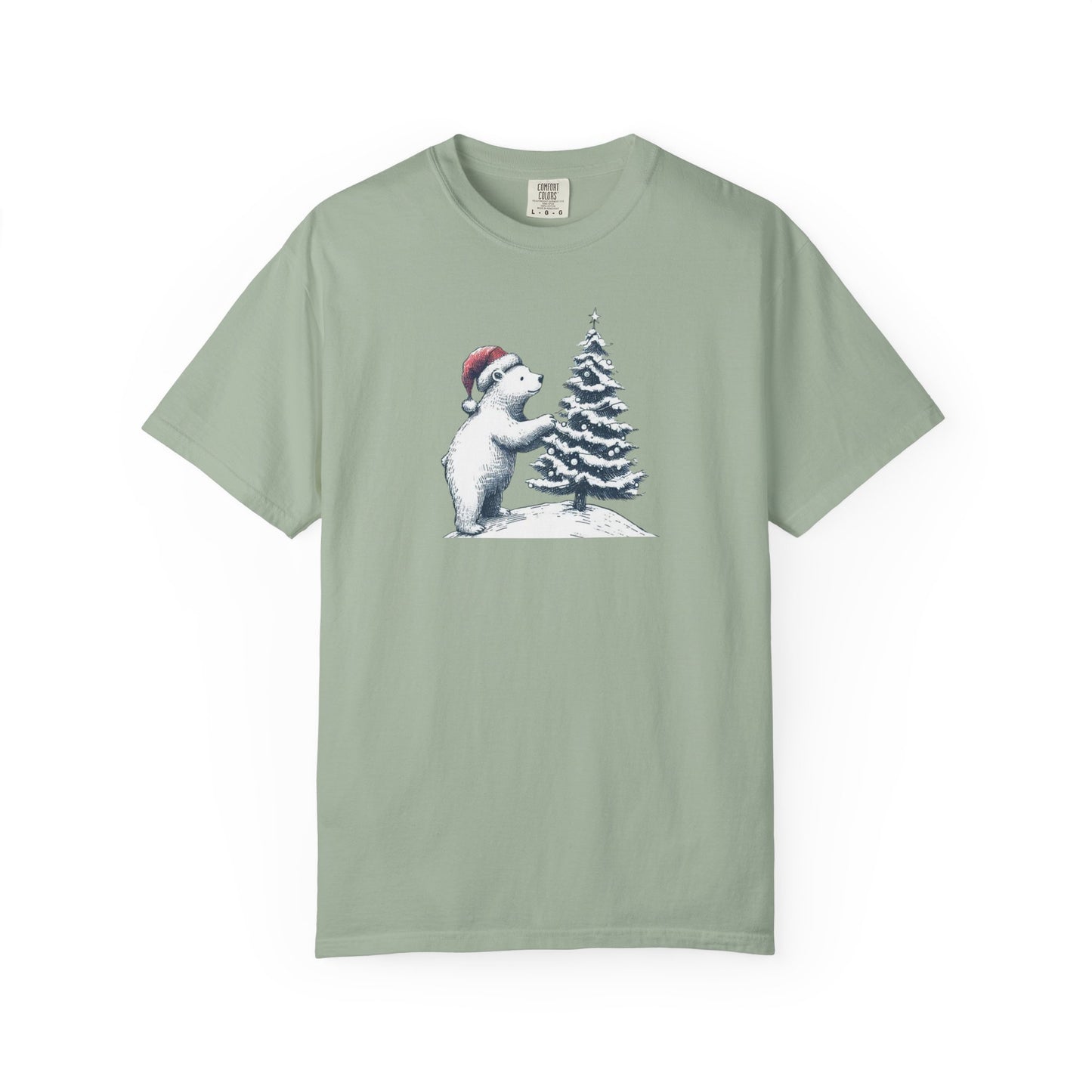 Comfort Colors Polar Bear Christmas Tree Tee