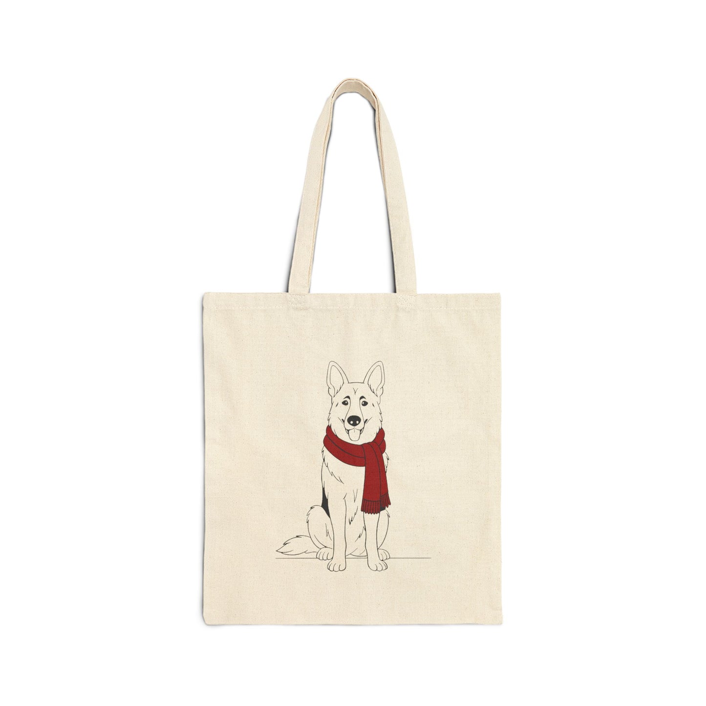 Minimalist Winter German Shepherd Tote Bag