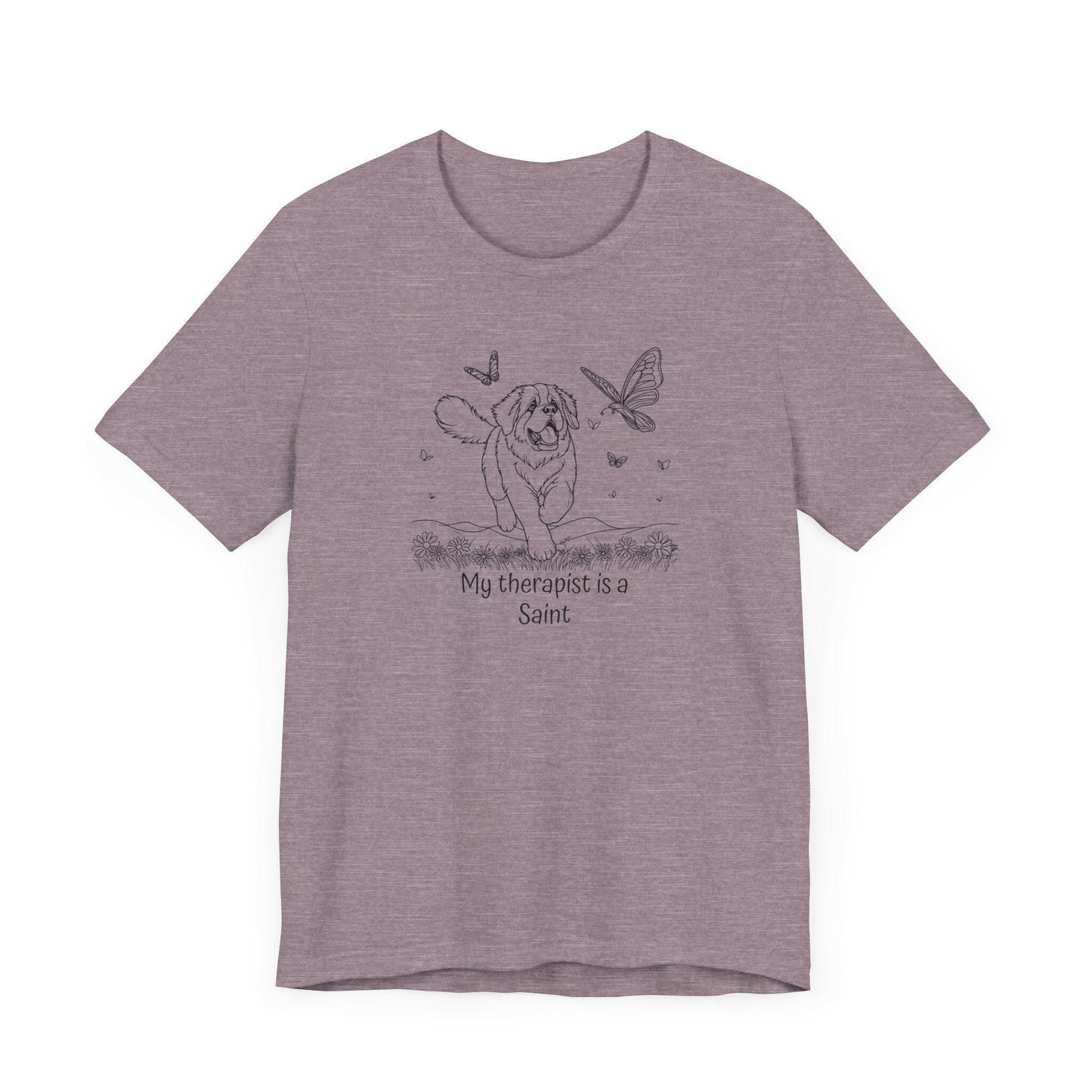 Cute Saint Bernard Dog Therapy T-Shirt - "My therapist is a Saint"