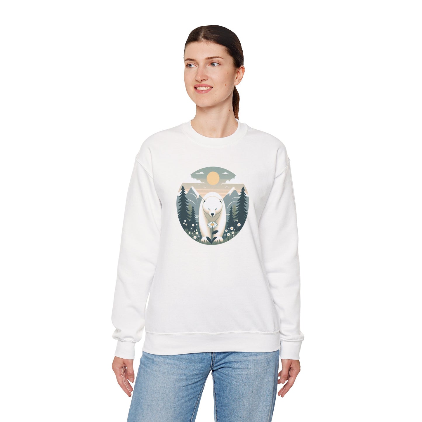 Cozy Wilderness Bear Sweatshirt, Nature Apparel, Eco-Friendly Gift, Unisex Crewneck, Perfect for Campfires