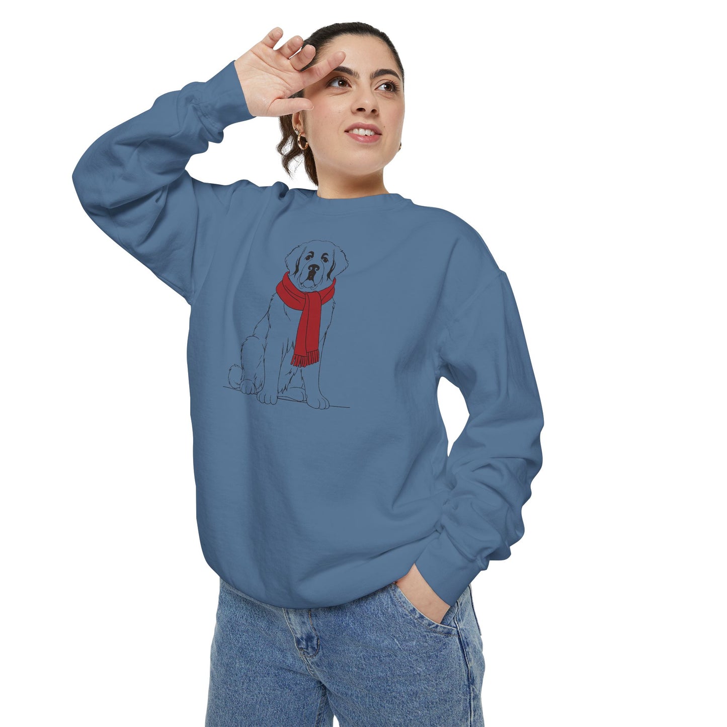 Great Pyrenees Winter Scarf Sweatshirt