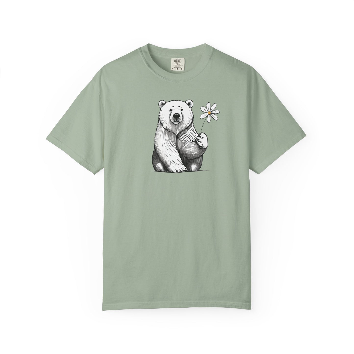 Engraved Bear & Daisy Graphic Tee | Comfort Colors® Heritage Artisan Sketch Shirt