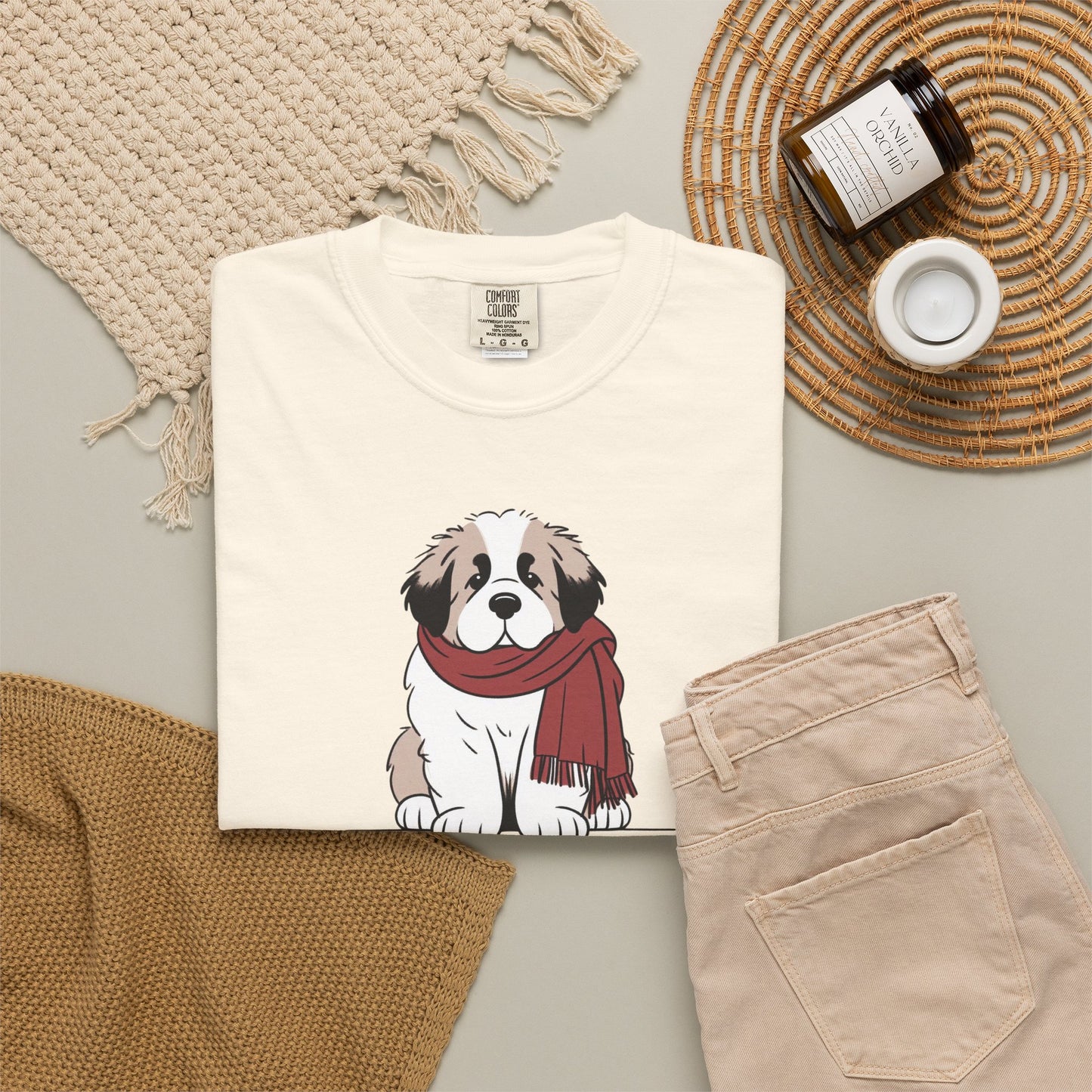 Winter Saint Bernard Comfort Colors Tee