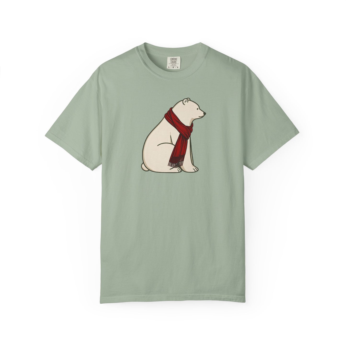 Polar Bear Scarf Comfort Colors® T-Shirt | Cozy Winter Graphic Tee