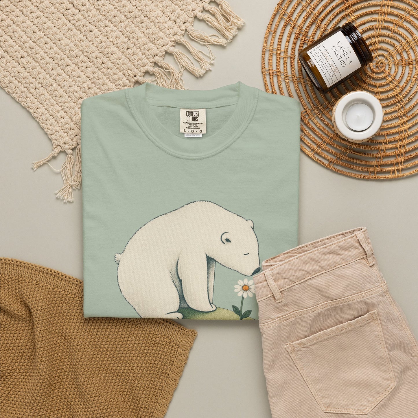 Polar Bear & Daisy Comfort Colors T-Shirt