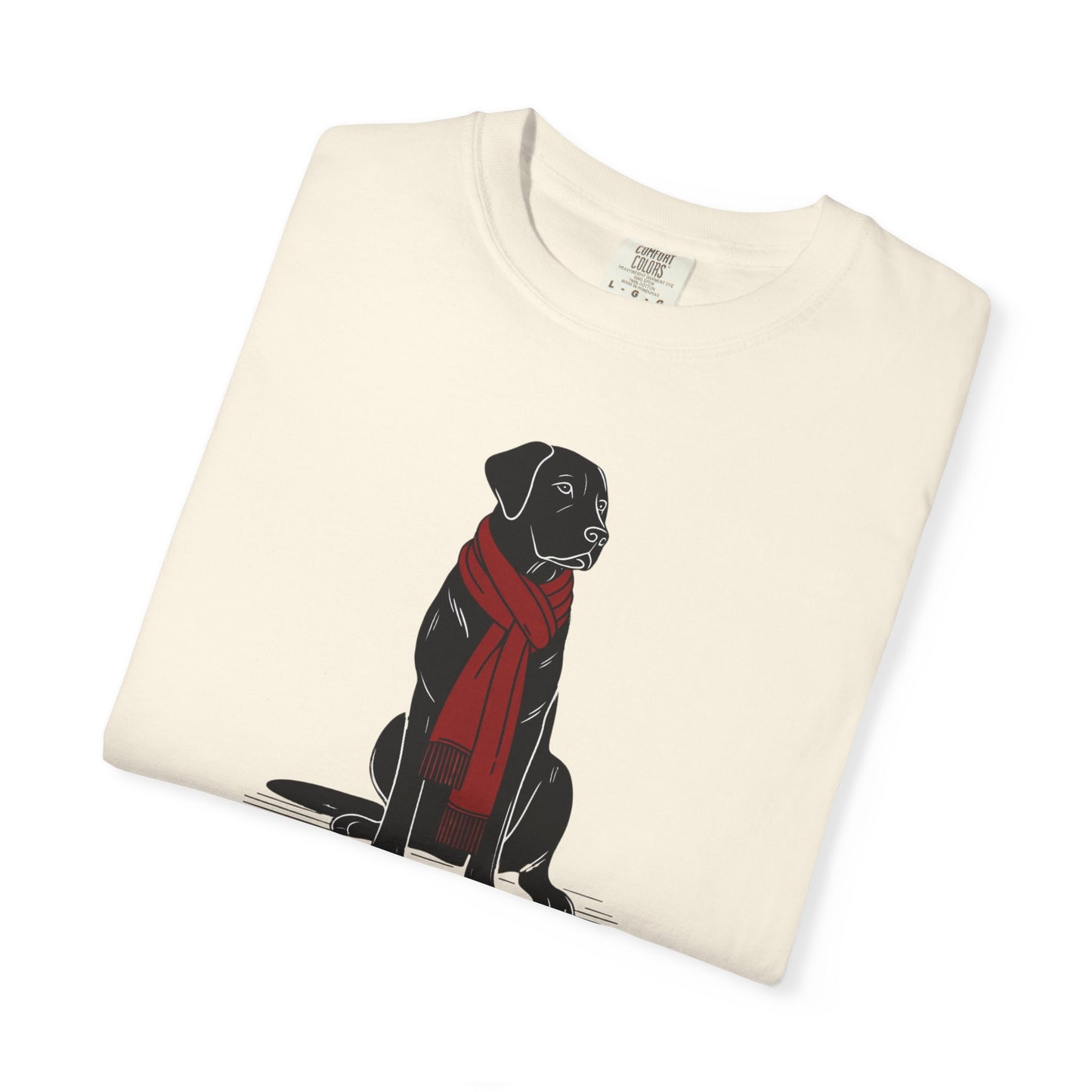 Black Lab Red Scarf Comfort Colors Tee