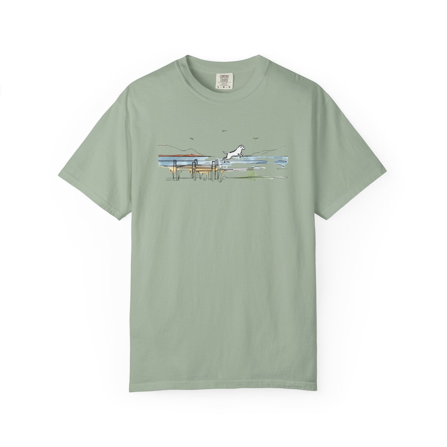Watercolor Lake Dog Tee