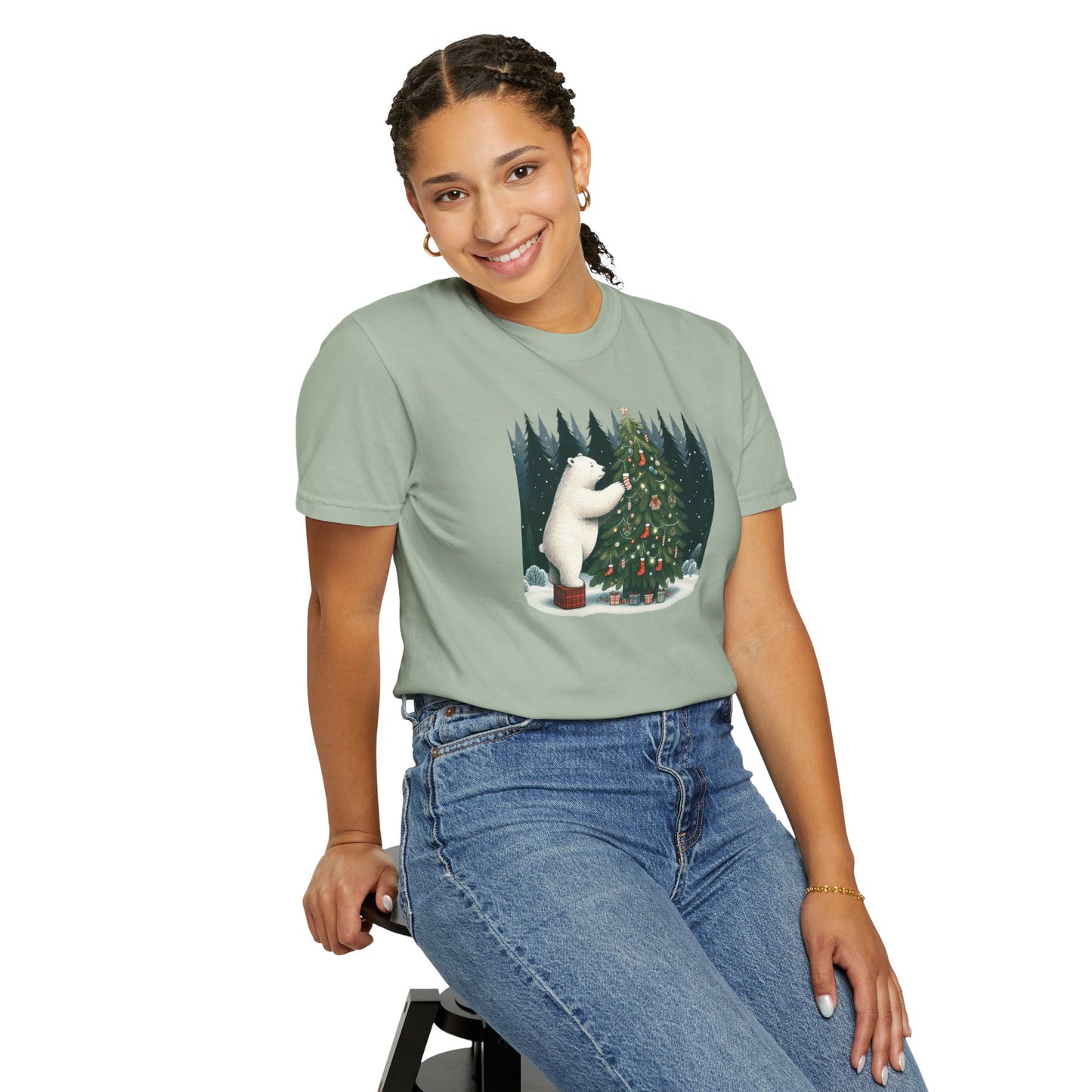 Polar Bear Christmas Heavyweight Tee | Holiday Den