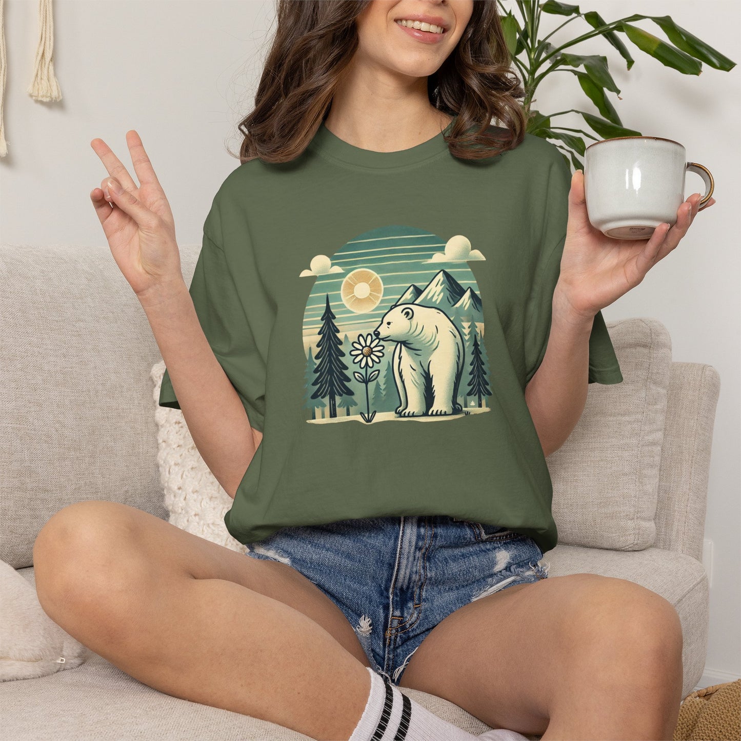 Pine & Daisy Polar Bear Comfort Colors Tee