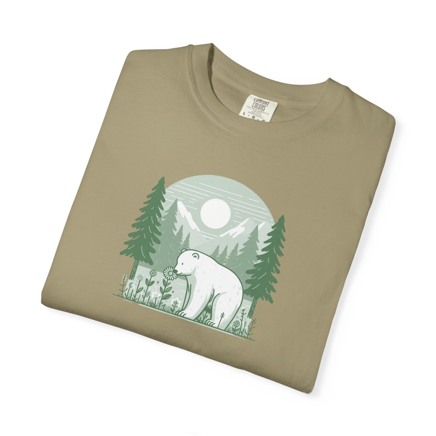Polar Bear Forest Bloom Comfort Colors Tee