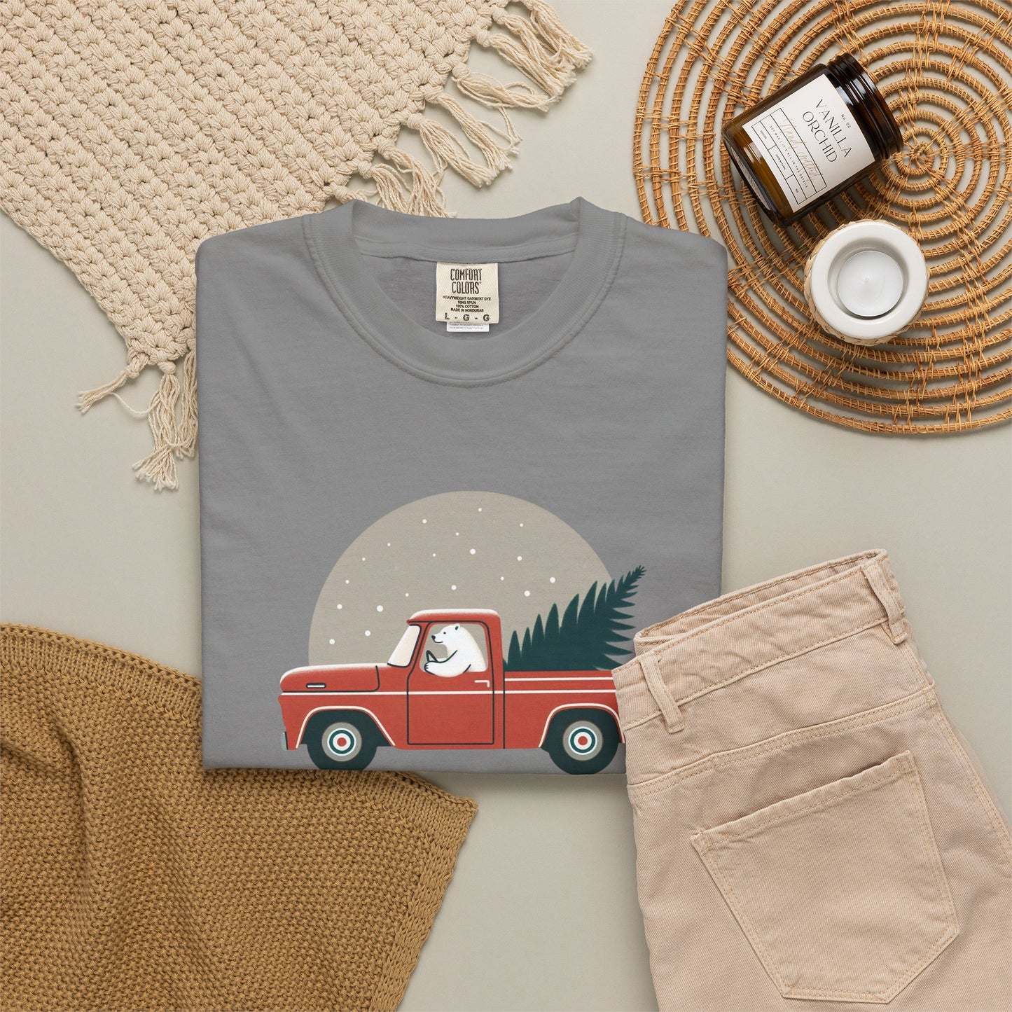 Vintage Polar Bear Christmas Truck Tee