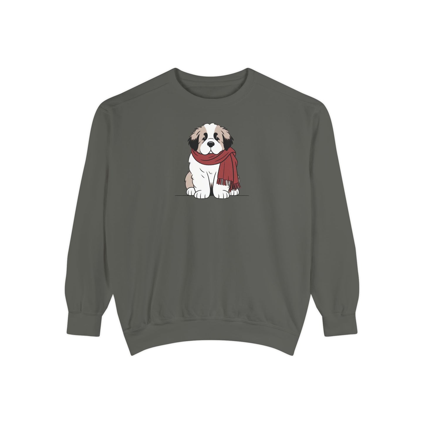Saint Bernard Scarf Puppy Premium Sweatshirt | Cozy Den Edition