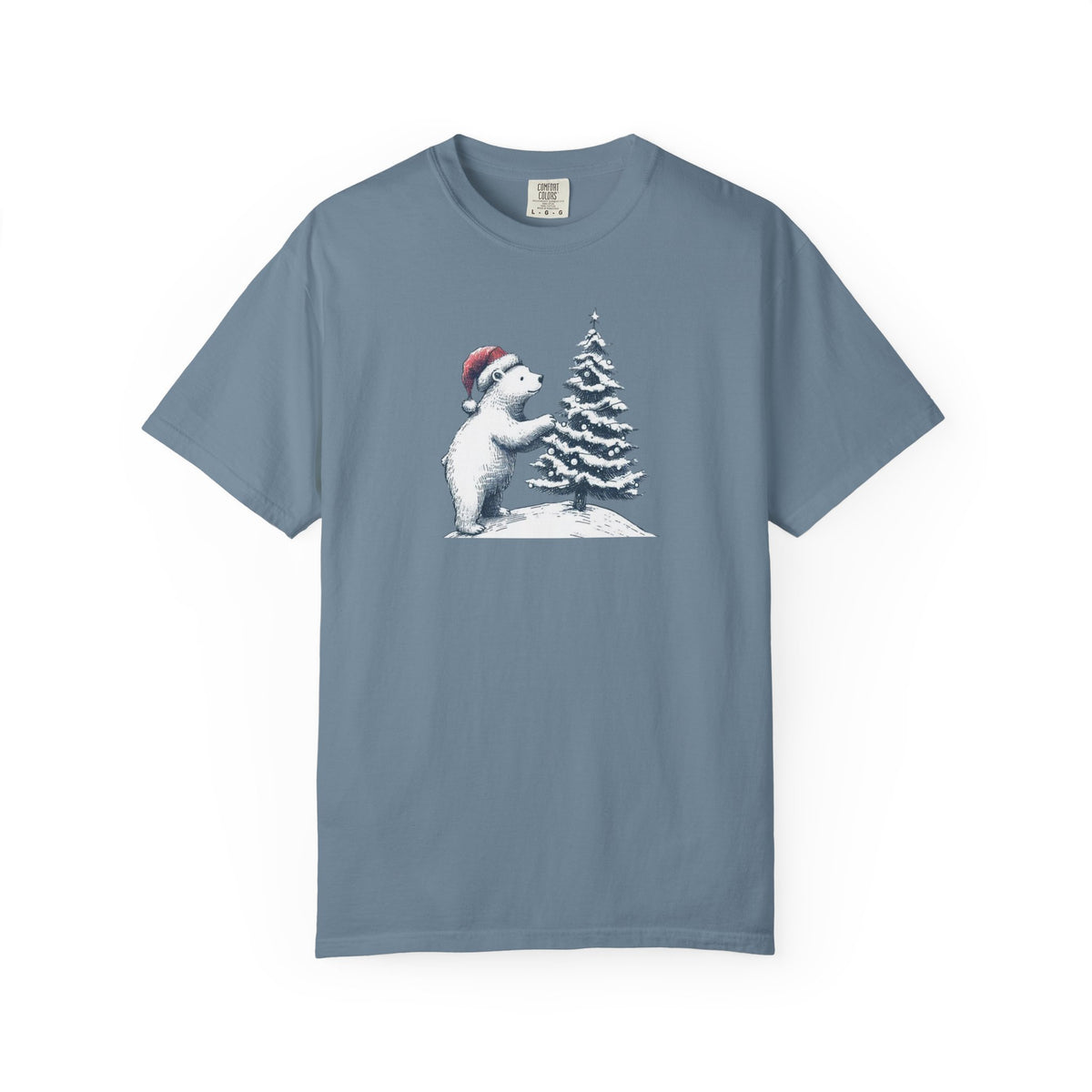 Polar Bear Christmas T-Shirt | Christmas Tree Comfort Colors Tee