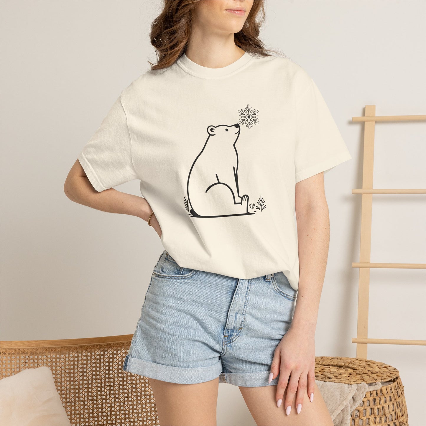 Comfort Colors Polar Bear Snowflake Tee