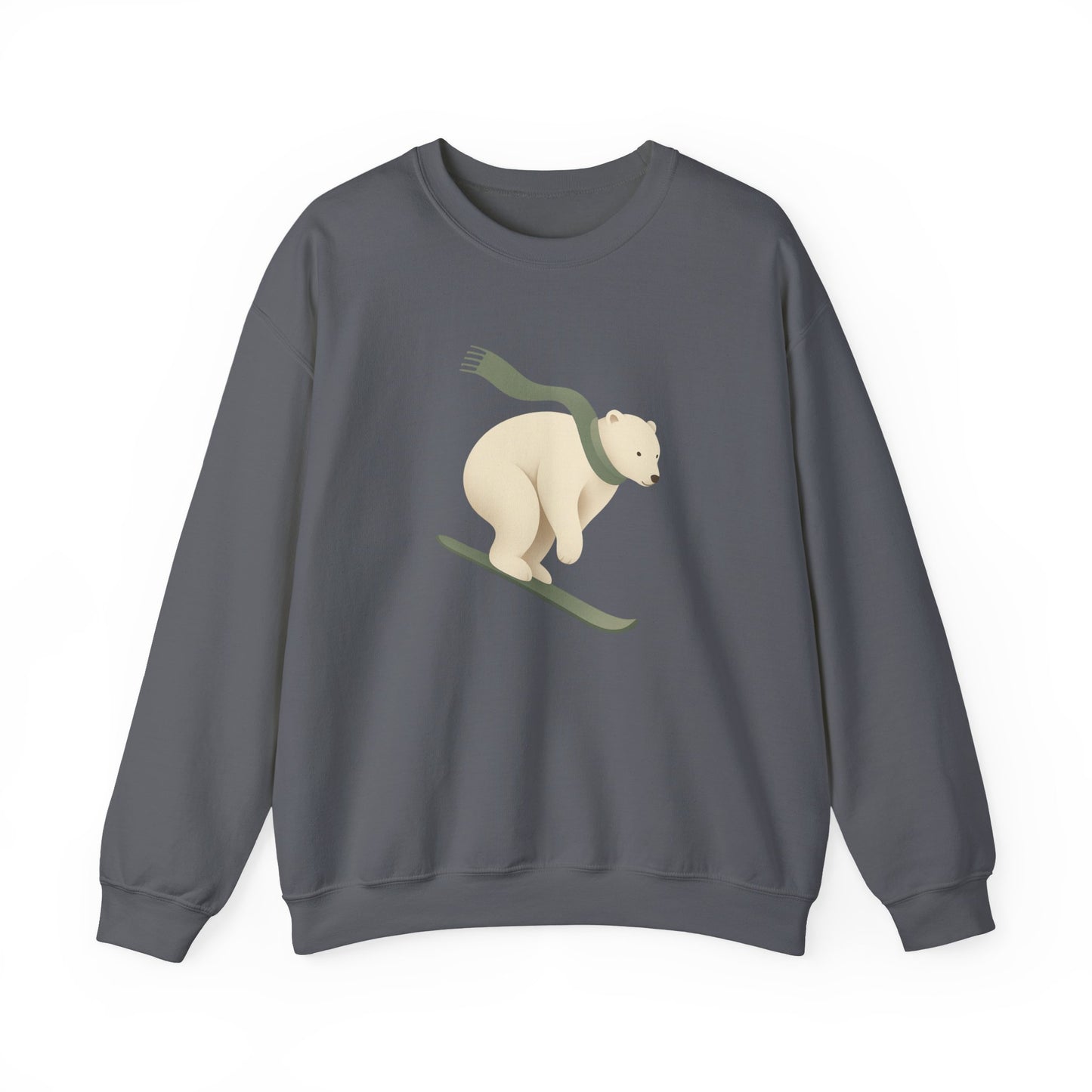 Snowboarding Polar Bear Winter Crewneck