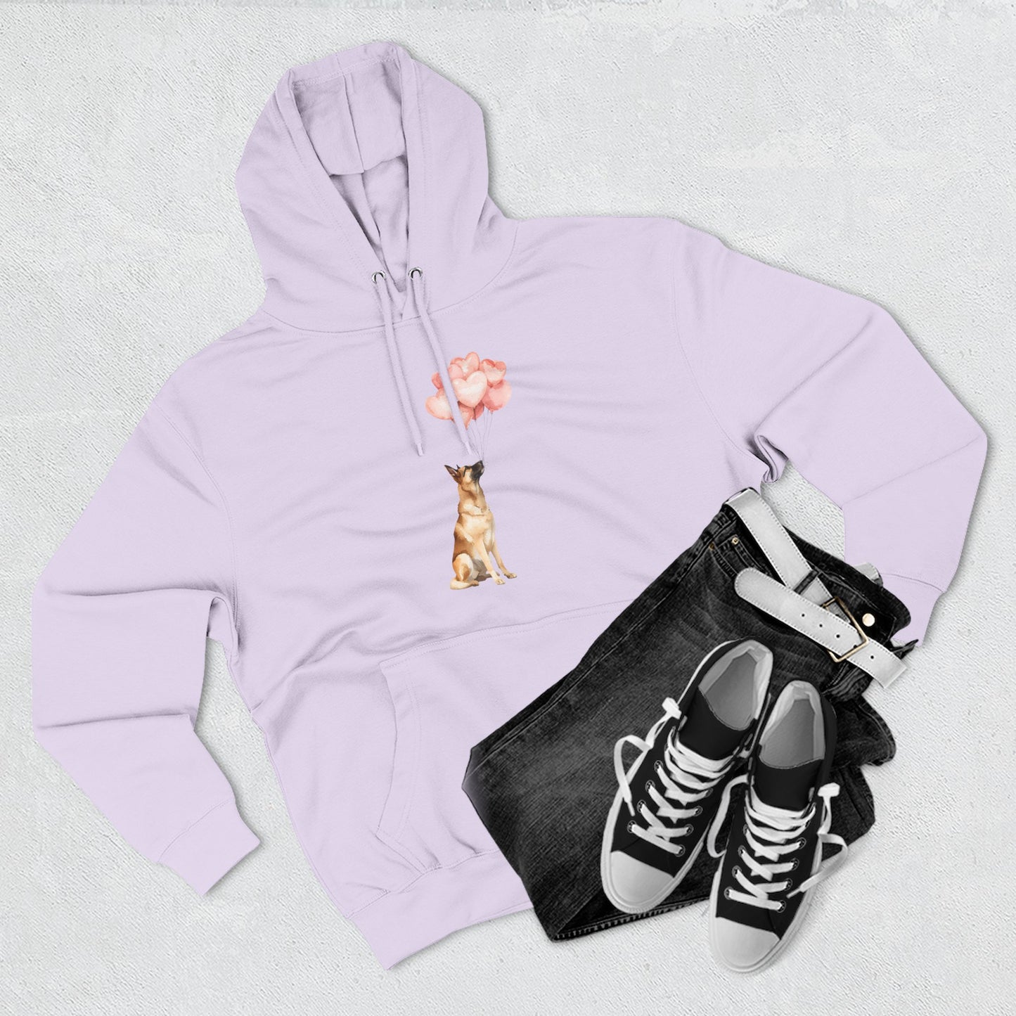 Belgian Malinois Heart Balloons Hoodie