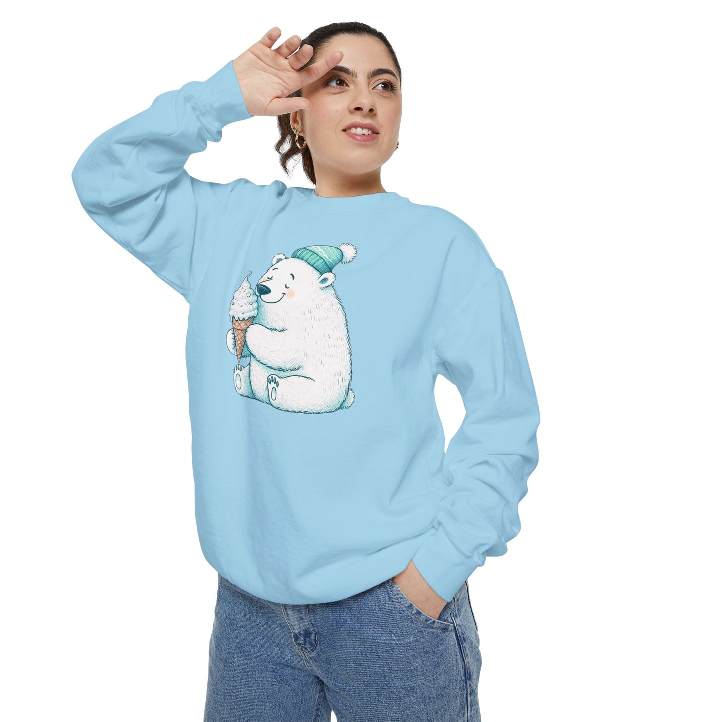 Cozy Cone Polar Bear Comfort Colors Sweatshirt
