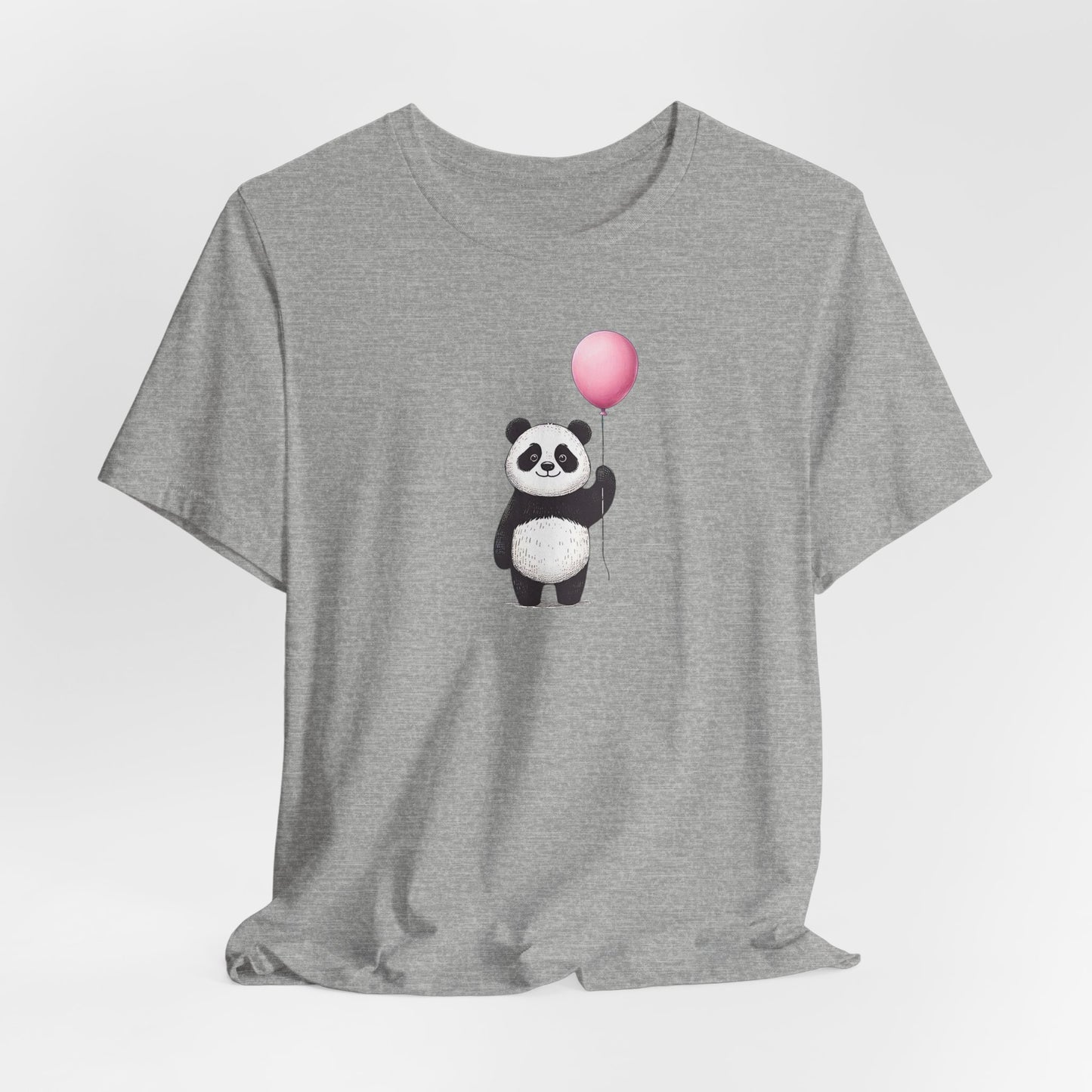 Panda with Balloon Tee | Playful Minimalist Graphic T-Shirt