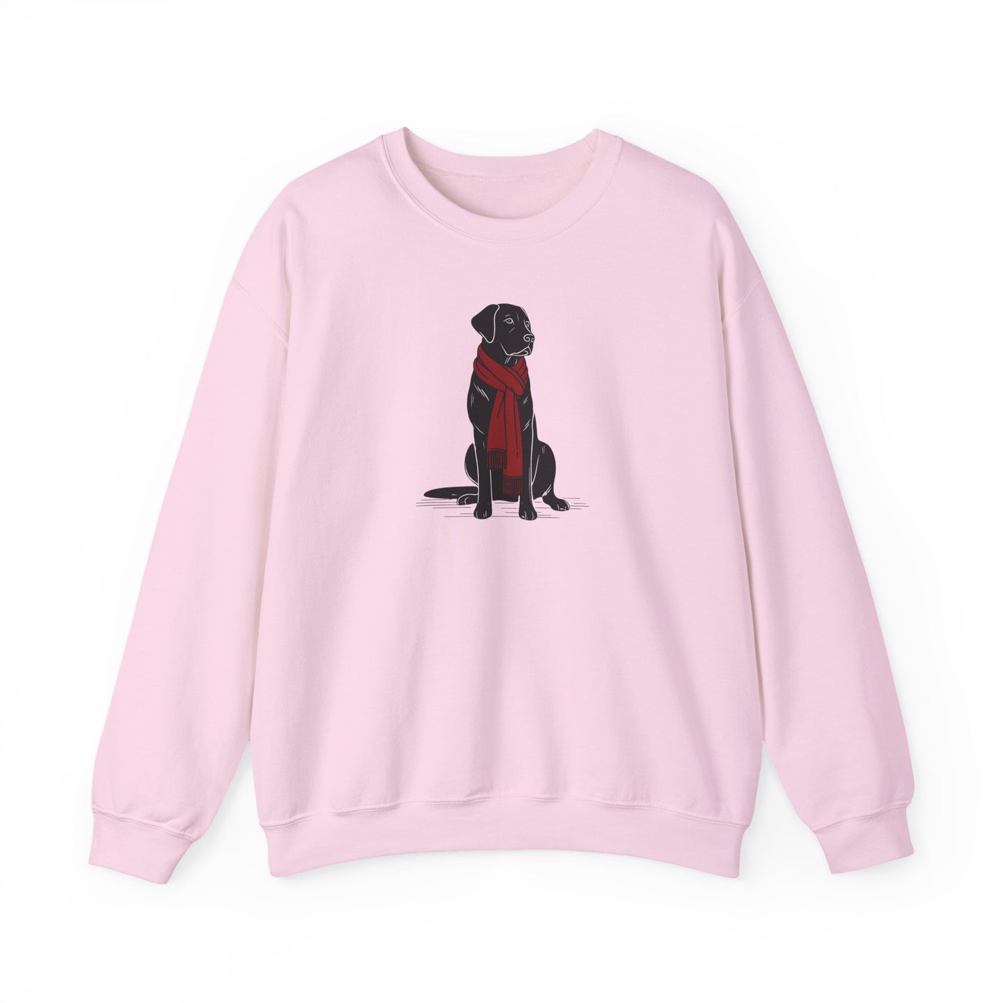 Black Lab Scarf Premium Sweatshirt | Cozy Den Edition