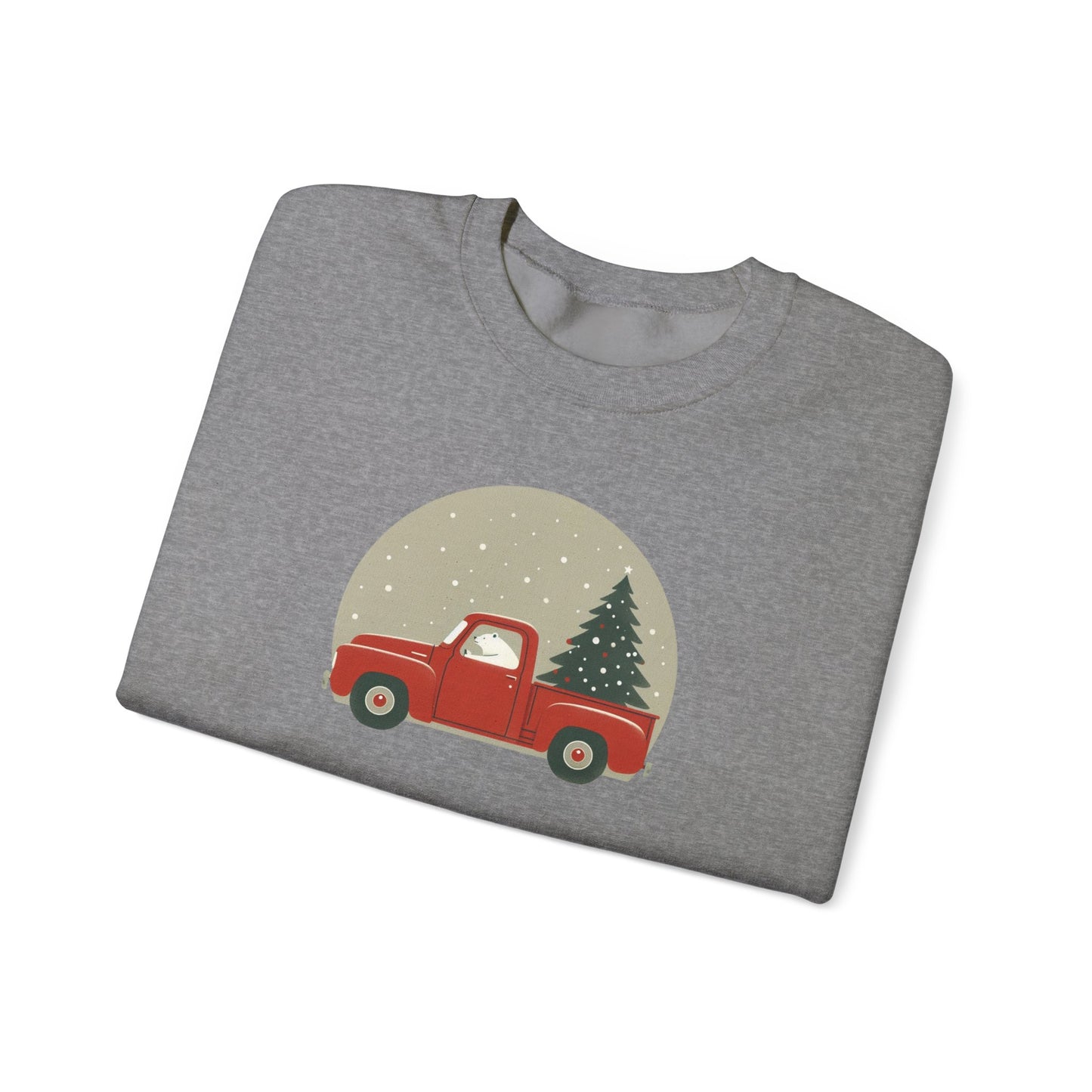 Snow Globe Delivery, Polar Bear Christmas Truck Design Crewneck