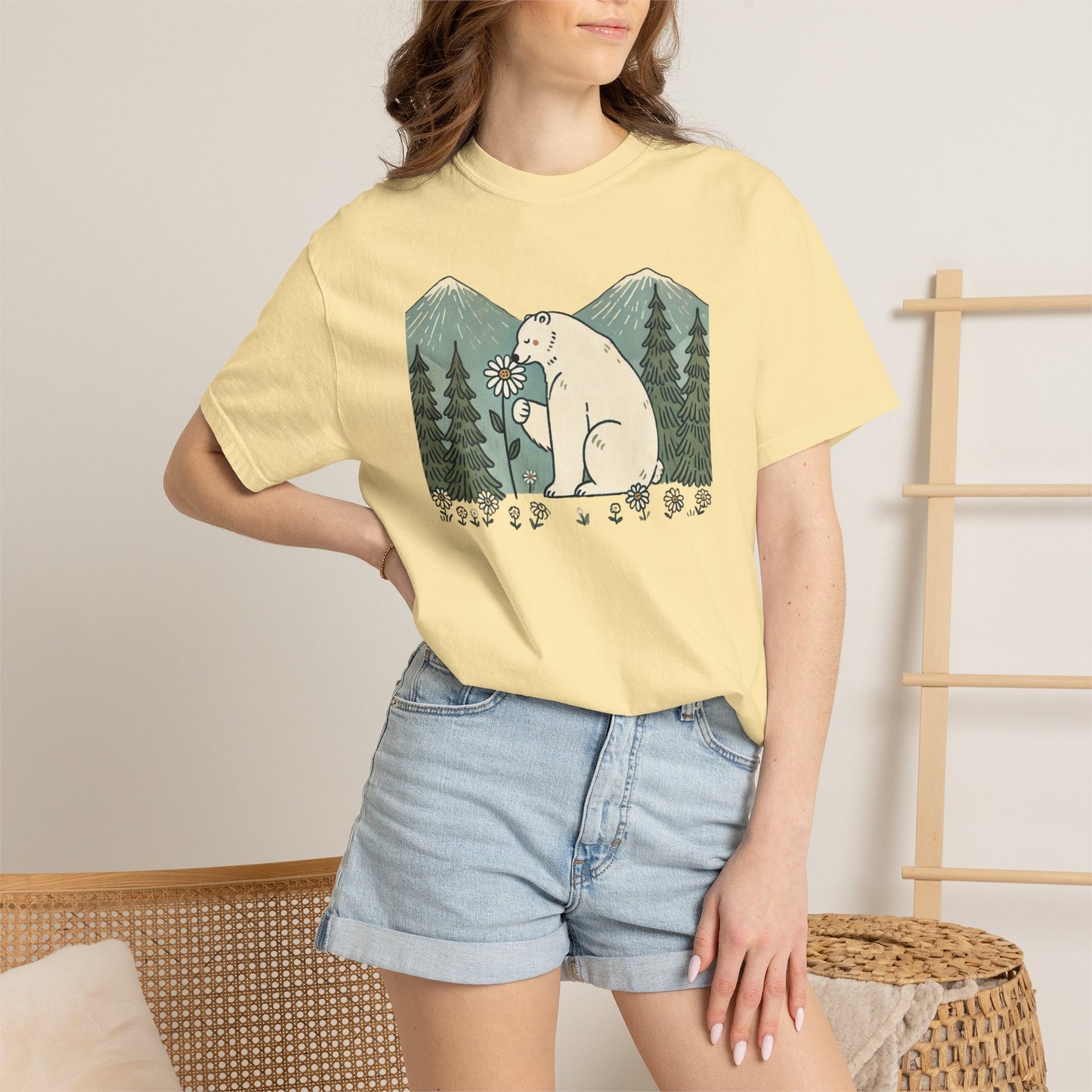 Woodland Polar Bear Comfort Colors Tee